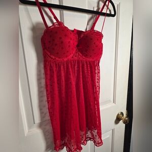 Fashion Nova I Heart You Mesh Babydoll Size Medium